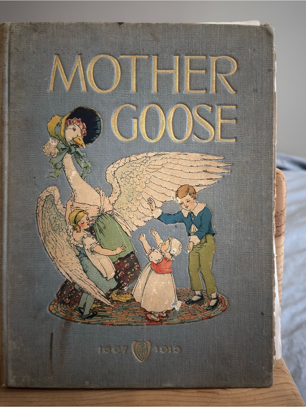 Antique 1915 Mother Goose Illustrated Color Picturebook Nursery Rhymes Volland